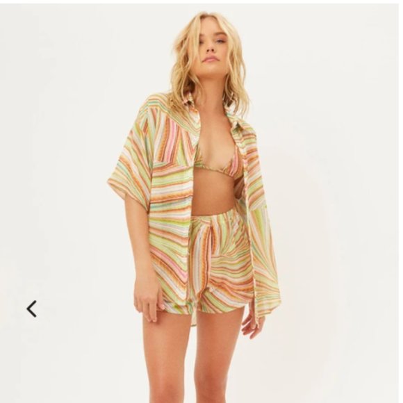 Frankie's Bikinis Tops - Frankies Bikinies Fifi Sustainable Button Up Shirt